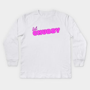 Lil Chubby Pink Black Outline Kids Long Sleeve T-Shirt